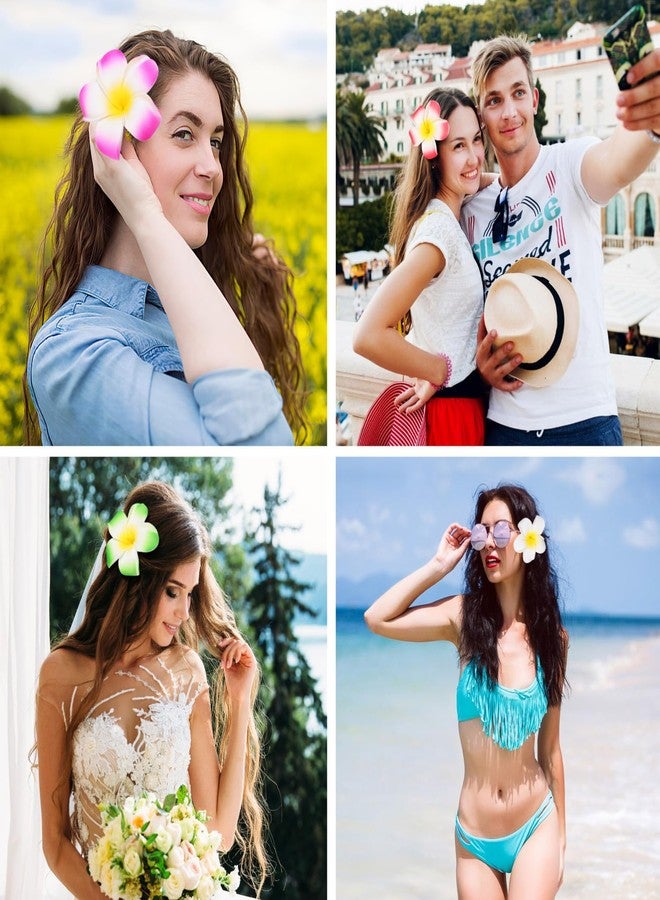 Beaupretty 12Pcs Hawaii Plumeria Flower Clips Multicolor Hawaiian Flower Hair Barrettes Frangipani Hair Clips for Luau Hawaiian Tropical Beach Wedding Birthday Party - Image 2