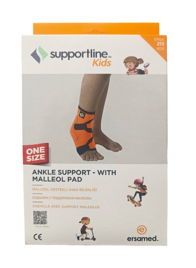 SupportLine Kids Ankle Support with Malleol Pad ERSA 213 KDS (One Size)  - Image 1