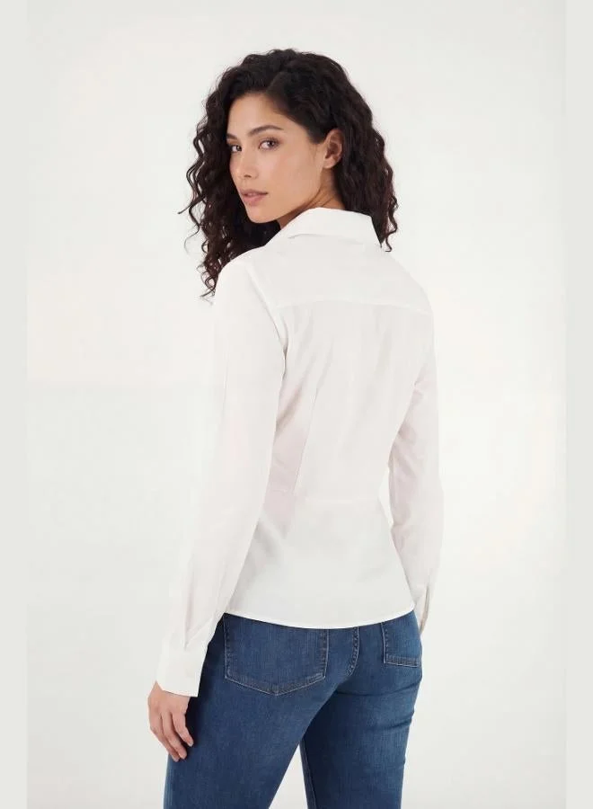 Lela  Lela Cotton Slim Fit Long-Sleeve Shirt with Buckle Detail Women's SHIRT 6778317 for Women | Best Price UAE