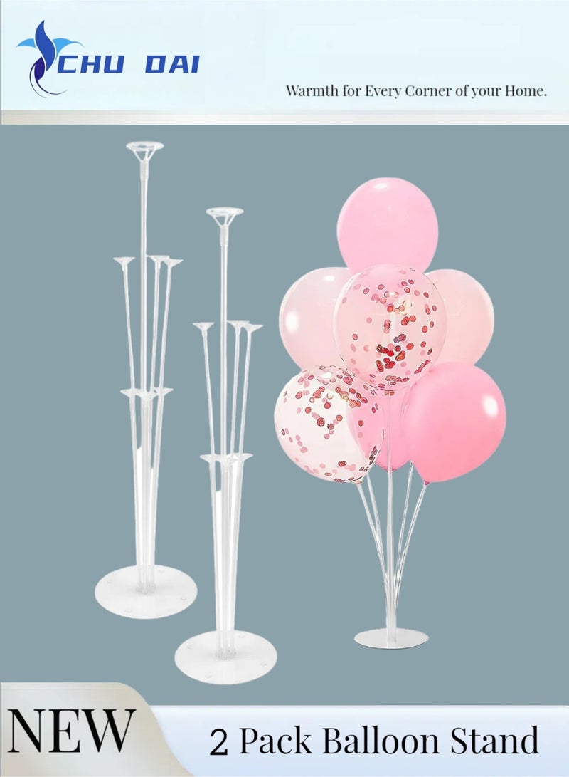CHU DAI 2Pcs Balloon Stand 7-Column Party Decoration Lightweight Durable Sturdy Portable 17.5 x 70cm - Image 1