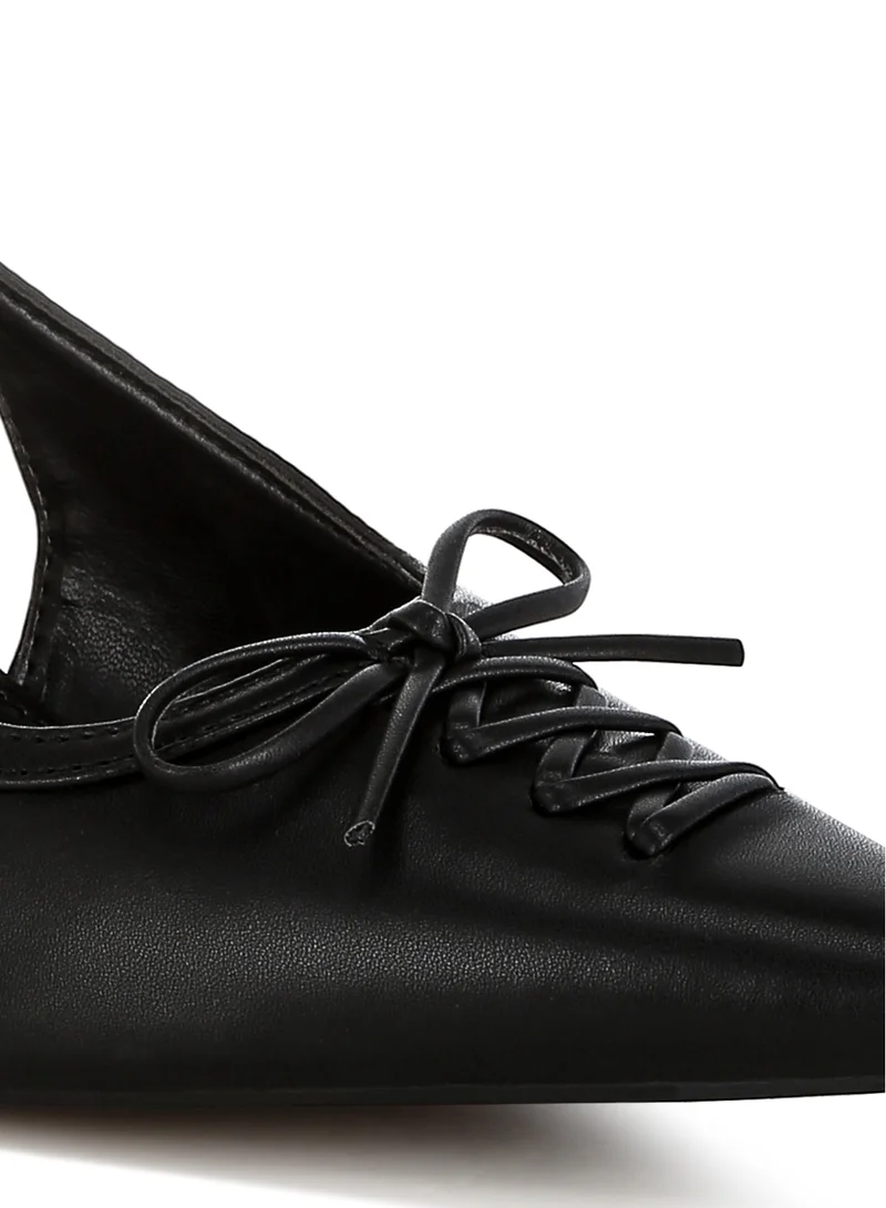 London Rag Kitten Heel Pointy Slingbacks in Black