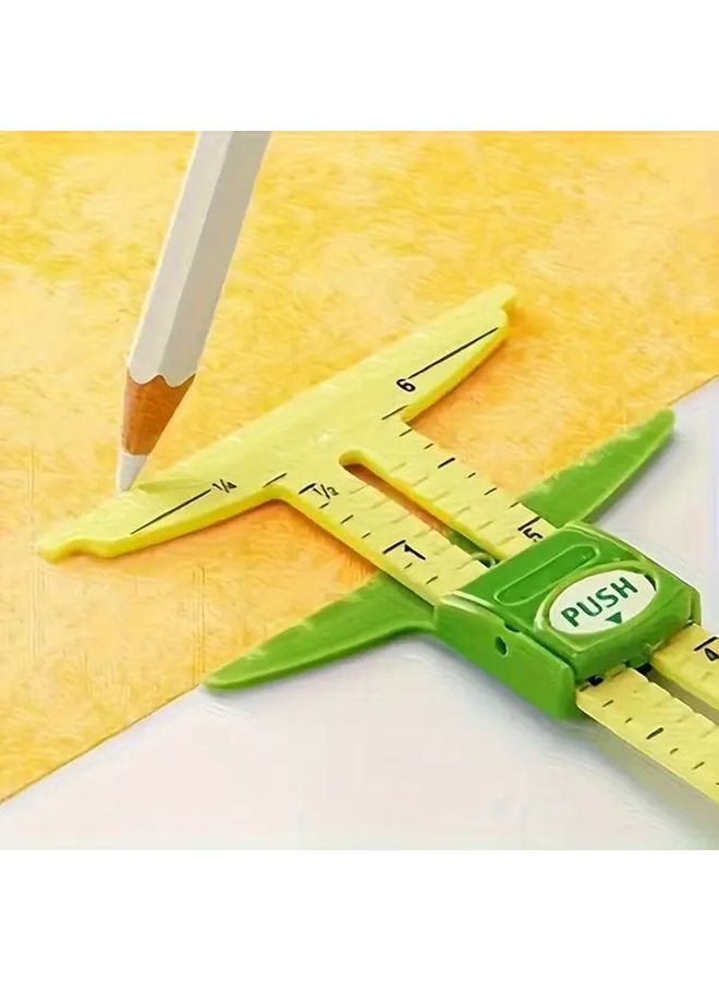 Multifunctional 5 In 1 Sewing And Crafting Ruler With Quilting Scale Heavy Duty Plastic Tool 1pc - Image 1