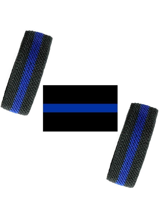 Agent Gear USA Mourning Bands For Badges Thin Blue Line Mourning Bands Elastic Funeral Honor Bands 2 Pack - Image 1