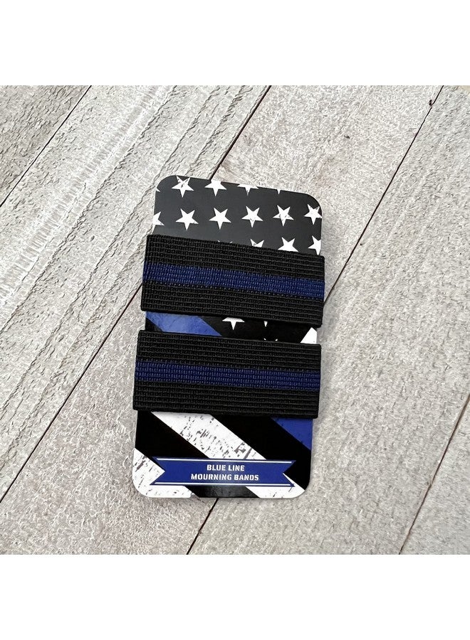 Agent Gear USA Mourning Bands For Badges Thin Blue Line Mourning Bands Elastic Funeral Honor Bands 2 Pack - Image 2