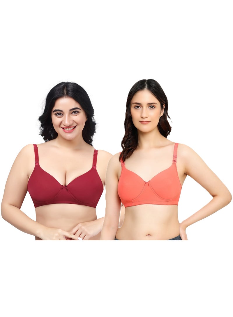 راجني حمالة صدر نسائية مقاس C، ناعمة كالحرير، مصنوعة من الإسباندكس، بدون خياطة، مبطنة، تغطية متوسطة، بدون أسلاك، طبقتين، قابلة للتمدد لرفع الصدر - Image 1