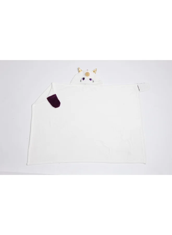 Kanguru Wearable Blanket | Wearable Fleece Blanket for Kids w/ Cape, Hood, Gloves, Soft, Comfy, Warm, Fun, Machine Washable, for Kids Teenagers size 100 x 130cm - White Unicorn