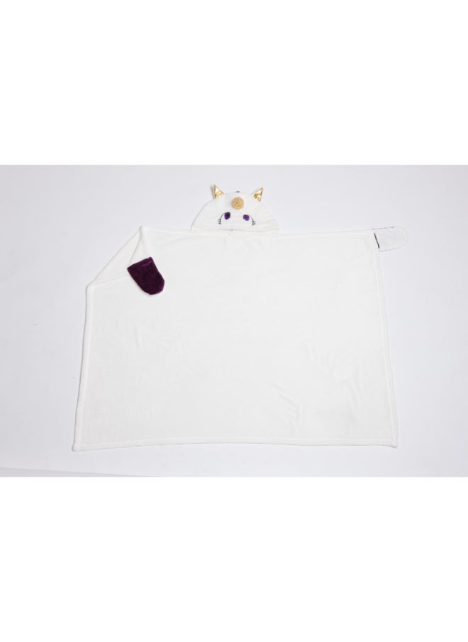 Kanguru - Wearable Blanket | Wearable Fleece Blanket for Kids w/ Cape, Hood, Gloves, Soft, Comfy, Warm, Fun, Machine Washable, for Kids Teenagers size 100 x 130cm - White Unicorn - Image 1