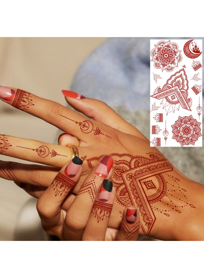 Mehendi Stickers Henna Mehendi stencil Tattoo Sticker for Hands Temporary Waterproof Mehndi Tattoo Body Art for Women & Girls - Image 3