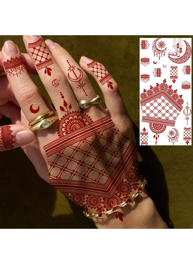 Mehendi Stickers Henna Mehendi stencil Tattoo Sticker for Hands Temporary Waterproof Mehndi Tattoo Body Art for Women & Girls - Image 1