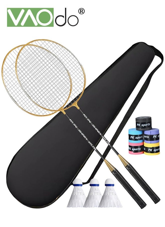 VAOdo Lightweight Badminton Rackets Set with 3 Shuttlecocks and Bag for Outdoor Backyards Gym  - Image 1