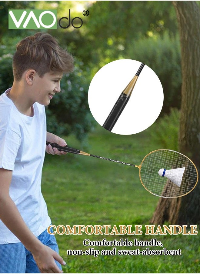 VAOdo Lightweight Badminton Rackets Set with 3 Shuttlecocks and Bag for Outdoor Backyards Gym  - Image 2