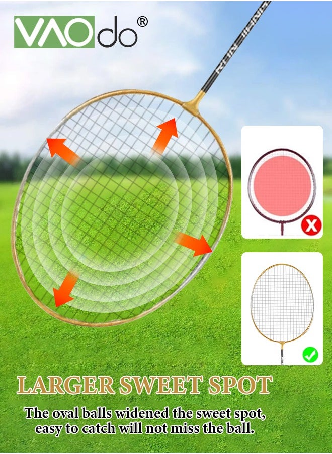 VAOdo Lightweight Badminton Rackets Set with 3 Shuttlecocks and Bag for Outdoor Backyards Gym  - Image 4
