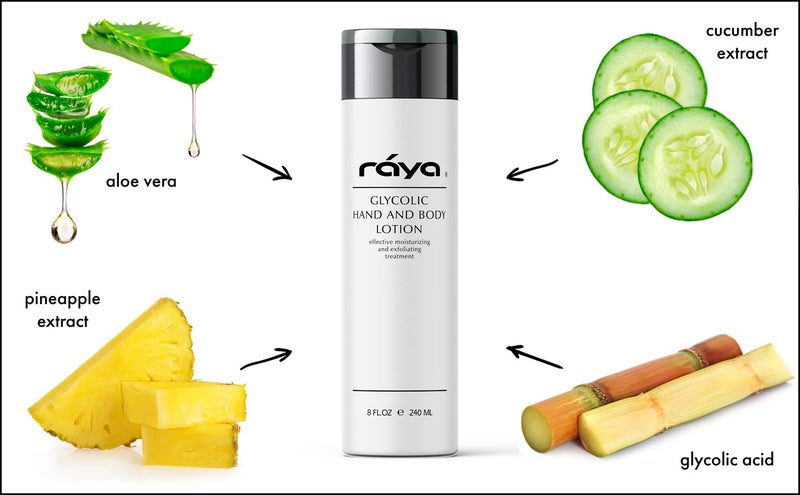 Raya Glycolic Hand and Body Lotion with AHA (G-333) | Soothing, Moisturizing, Exfoliating, and Conditioning Lotion for the Hands, Arms, Legs, and Body | Made with Alpha Hydroxy Acids - Image 2