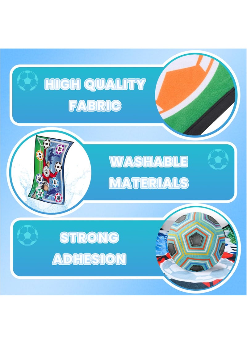 XiuWoo Soccer Games Soccer Toys Soccer Gifts for Boys Soccer Training Equipment Indoor Outdoor Backyard Toss Soccer Goal Game with Velcro Balls, Foldable Flannel Goals  - Image 2