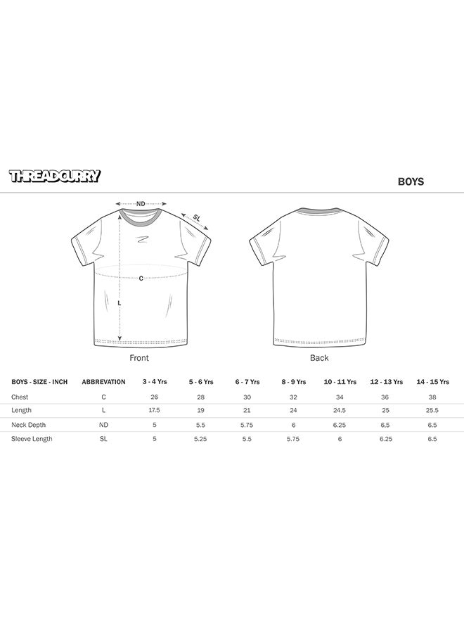 THREADCURRY THREADCURRY Hungry Wolf Blue Fun Comic Cotton Graphic Printed Tshirt for Boys  - Image 4