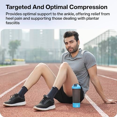 FOVERA Ankle Compression Sleeve, Ankle protector for Men & Women, for Heel Pain Relief, Ankle Support & Plantar Fasciitis (Size - L, 1 Pair) - Image 5