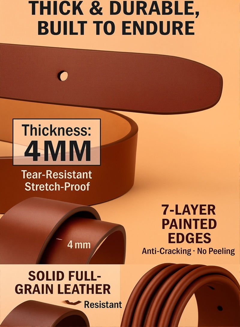 Mens Belt PU Leather Pin Buckle Waist Strap Belt - Fashionable, Adjustable, Durable, and Comfortable Waist Belt for Casual & Formal Wear, Everyday Use, and Outdoor Activities Black/Brown - Image 3