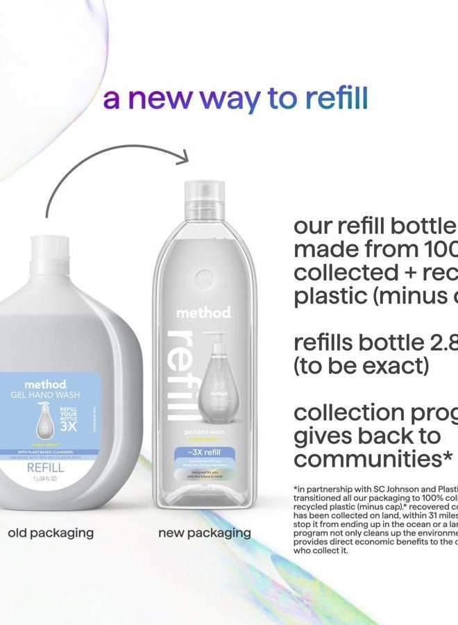 Method Gel Hand Soap Refill, Sweet Water, Recyclable Bottle, 34 oz, 4 pack - Image 4