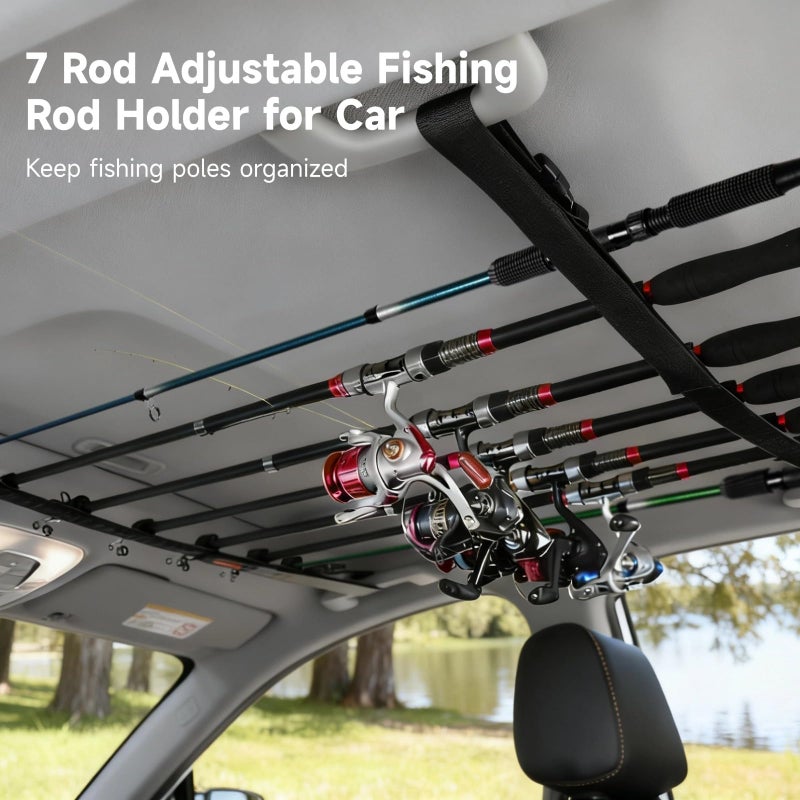 Adjustable Car Roof Rack Fishing Rod Holder 7 Pole Capacity Universal Fit - Image 5