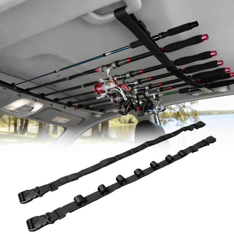 Adjustable Car Roof Rack Fishing Rod Holder 7 Pole Capacity Universal Fit - Image 2