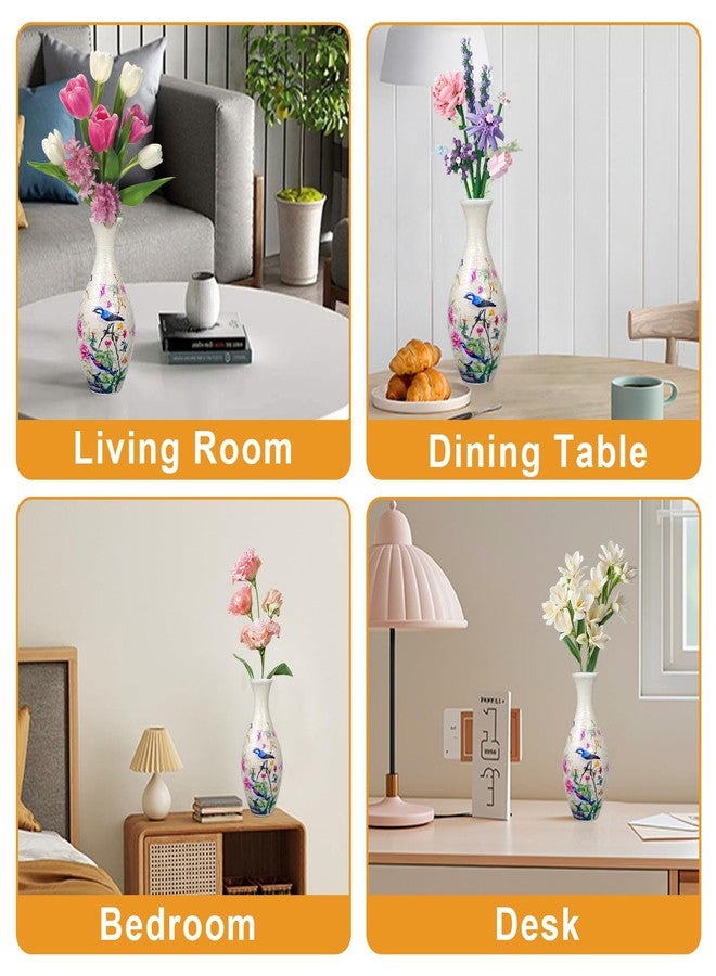 iselyn 3D Puzzle Vase for Adults, 160 Pieces Plastic DIY Unique Puzzle Flower Vase, Crafts for Adults, House Warming Gift Birthday Gifts for Flower Arrangements and Home Decor (Peony and Bird) - Image 4