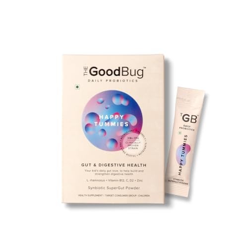 The Good Bug Happy Tummies SuperGut Powder for Healthy Digestion | Immunity Booster Pre & Probiotic Supplement for Kids | 3 Billion CFU of Clinically Proven Strains | 15 Days Pack - Image 1