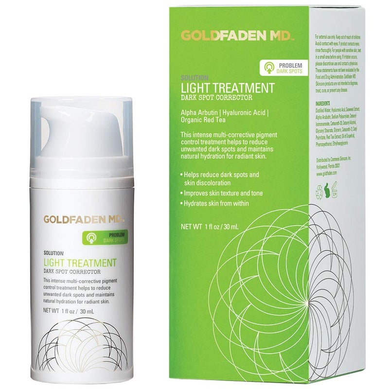 GOLDFADEN MD Light Treatment Dark Spot Pigment Corrector | Hydroquinone Free w/Alpha Arbutin, Organic Red Tea Extract, Sea Weed Extract and Hyaluronic Acid 1 fl. oz. - Image 1