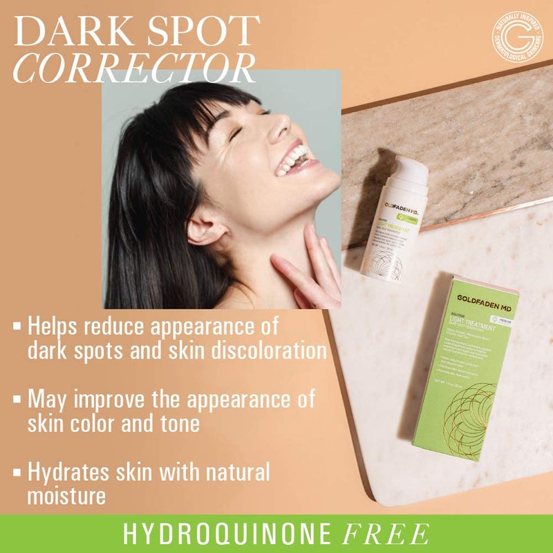 GOLDFADEN MD Light Treatment Dark Spot Pigment Corrector | Hydroquinone Free w/Alpha Arbutin, Organic Red Tea Extract, Sea Weed Extract and Hyaluronic Acid 1 fl. oz. - Image 3