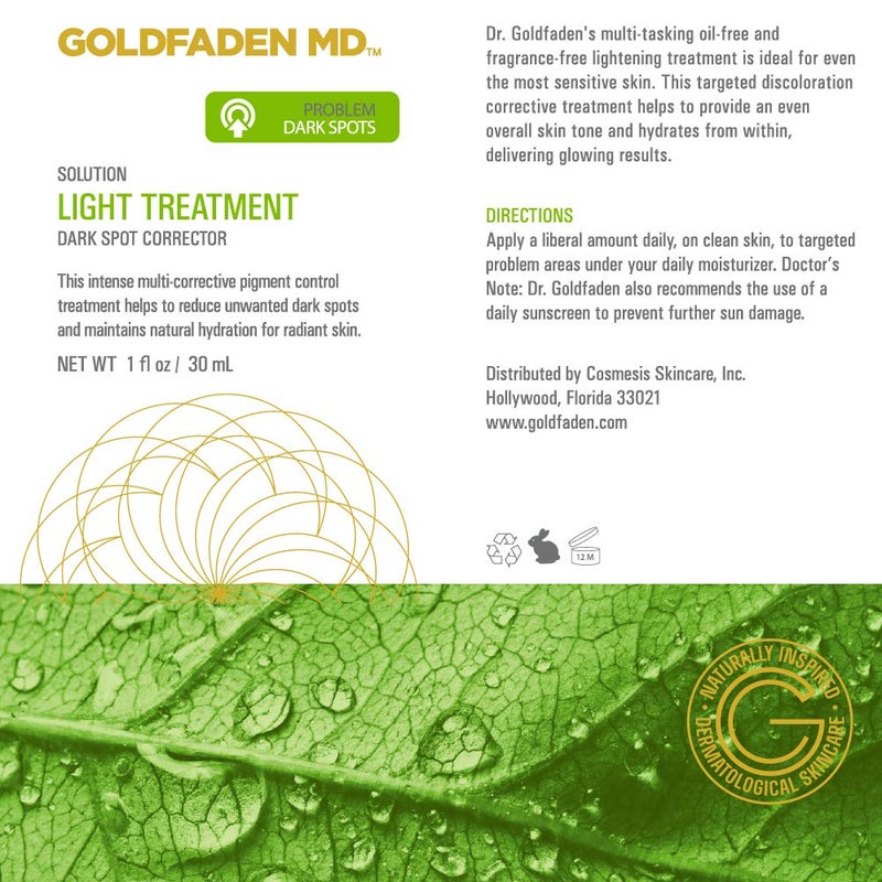 GOLDFADEN MD Light Treatment Dark Spot Pigment Corrector | Hydroquinone Free w/Alpha Arbutin, Organic Red Tea Extract, Sea Weed Extract and Hyaluronic Acid 1 fl. oz. - Image 5