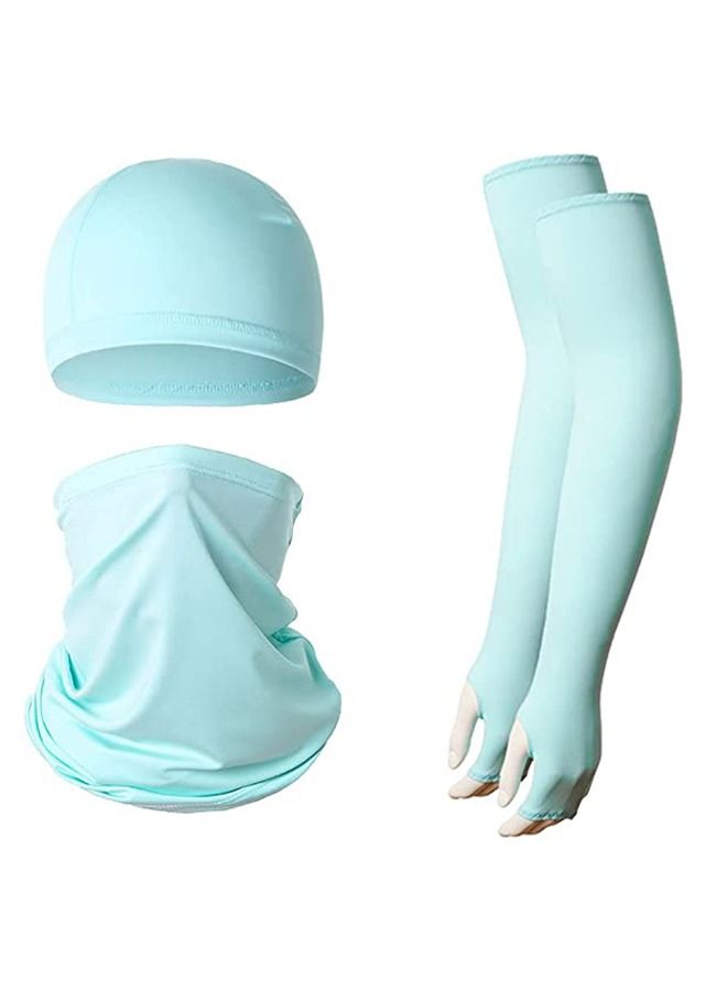 Arabest Summer Bandana UV Protection Face Cover Neck Gaiter Scarf and Ice Silk Cooling Arm Sleeves with Thumb Holes Sleeve Cap  - Image 1