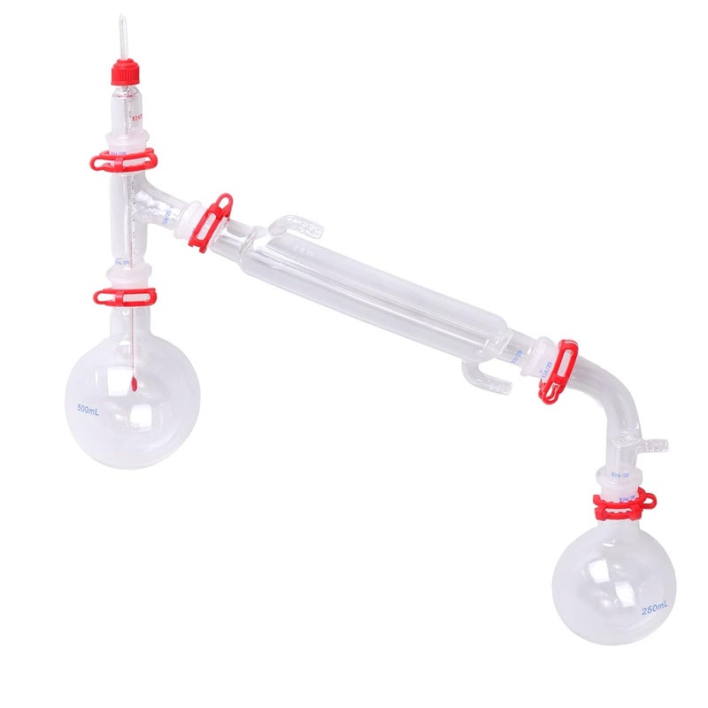 cheekyglo 500ML Distillation Apparatus Kit 24/29 Joint Vacuum Distillation Kit, Glass Distillation Set, Laboratory Glassware Kit - Image 1