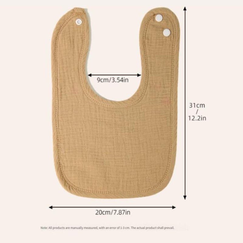 Baby pure cotton gauze saliva towel three-piece set of 4 layers U-shaped bib, water-absorbing anti-spit pad, small bib, the more you wash the hydrophilic process, the softer it becomes - Image 3