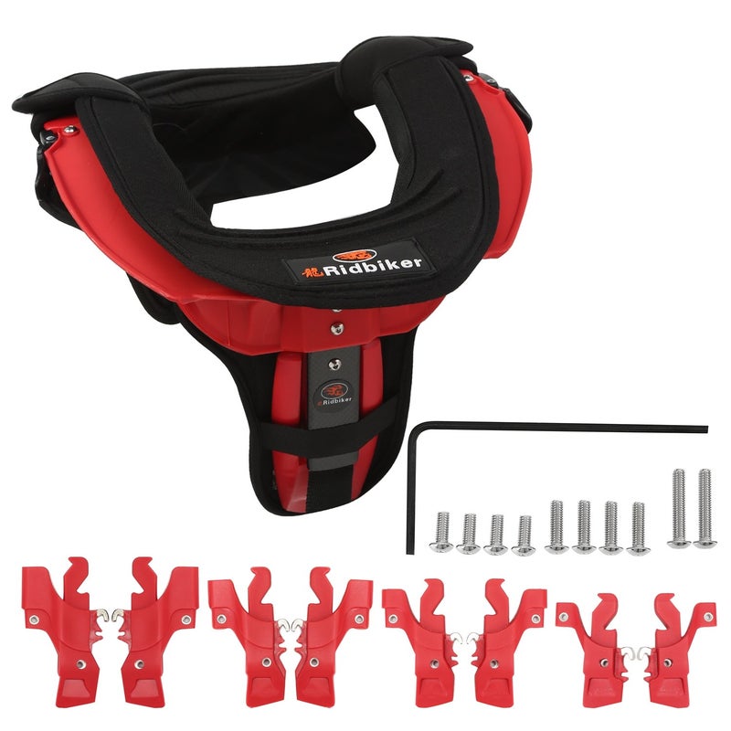 RIDBIKER Adult Neck Protector Motorcycle Neck Brace MTB Body Protection Gear BlackRed
