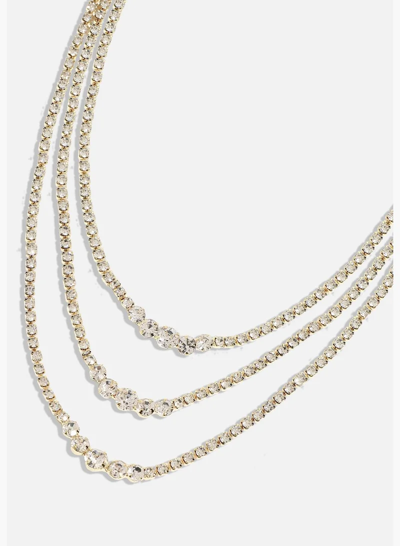 SOHI Gold Plated Designer Stone Western Wear Layered Necklace For Women