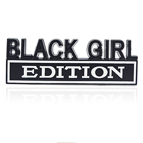 GeeGeeTop Universal Black Girl Edition Emblem Sticker Replacement Car Truck SUV Compatible with Ford F150 Jeep Dodger Chevrolet Badge Tailgate Badge Front Grille Hood Trunk BlackWhite - Image 1