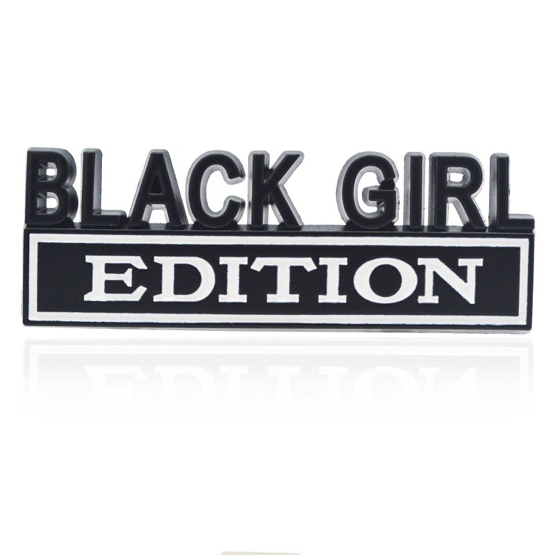 GeeGeeTop Universal Black Girl Edition Emblem Sticker Replacement Car Truck SUV Compatible with Ford F150 Jeep Dodger Chevrolet Badge Tailgate Badge Front Grille Hood Trunk BlackWhite - Image 3