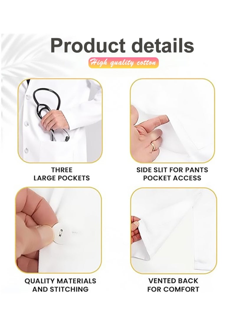 MileMelo - Laboratory Coat Can Be Used In Hospitals, Pharmacies, Scientific Research Laboratories, Food processing, etc White - Image 1