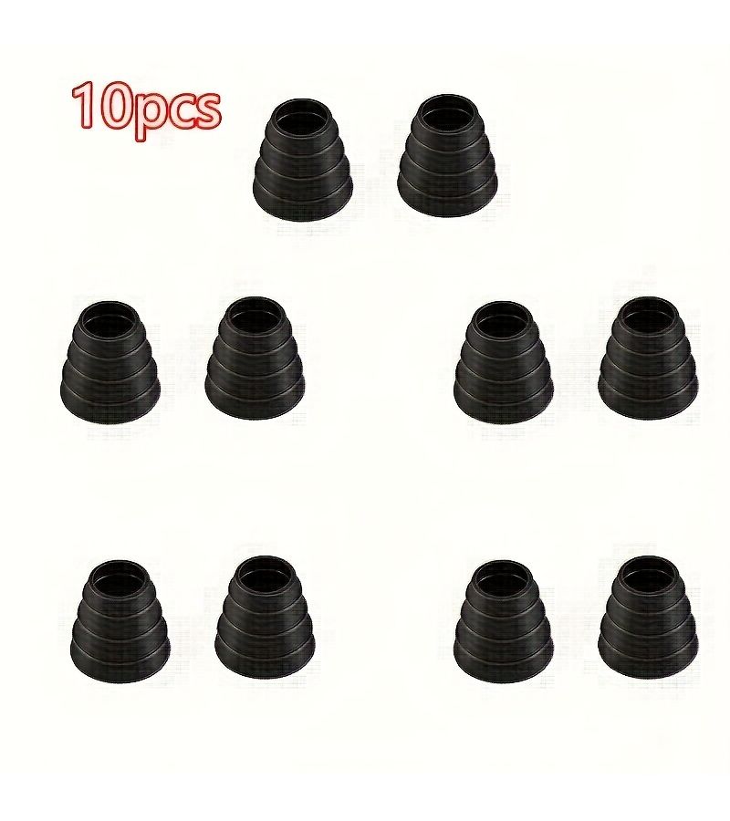 10 Black Silicone Grommets Durable Air Tight Seal Hose Pipe Accessories Smooth Texture - Image 1