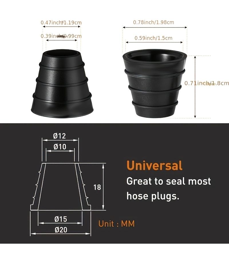 10 Black Silicone Grommets Durable Air Tight Seal Hose Pipe Accessories Smooth Texture - Image 3
