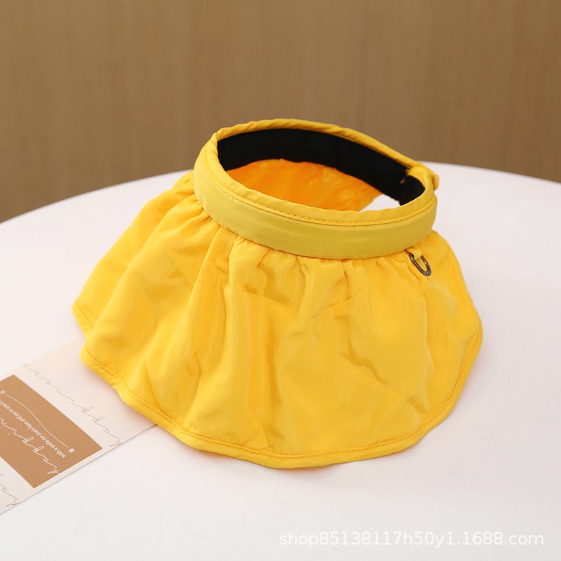 Childrens empty top sun hat boys and girls hat summer headband sun hat baby sun hat parent-child shell hat tideLight plate shell cap-yellow Light plate shell cap-yellow