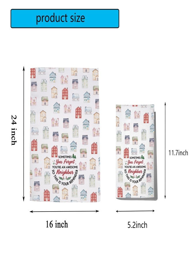 POFULL Neighbor Gift You're an Awesome Neighbor Kitchen Towel Housewarming Gift Neighbor Thank You Gift (Sometimes You Forget) - Image 2