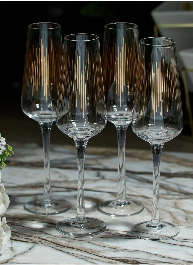 Premier Set of 4 Deco Flute Glasses