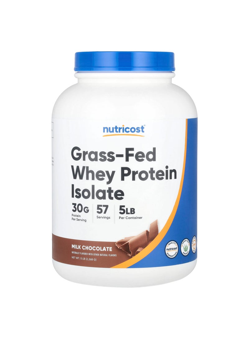 Nutricost Grass-Fed Whey Protein Isolate, Milk Chocolate, 5 lb (2,268 g)