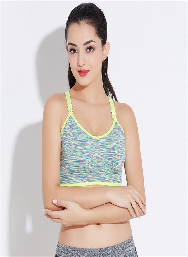 Joychic Women Fitness Yoga Sports Bra Adjustable Straps Seamless Athletic Vest Push Up Bra 