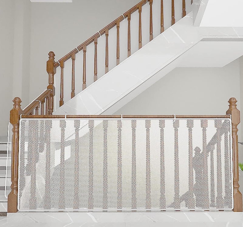 Bukela Indoor/Outdoor Baby Safety Stair Railing Net | Baby Proofing Stair Balcony Banister Rail Guard | Child Safety Stair Protection | Safe Rail | 10ft L x 3ft H | White (White, 9.84ft3ft) - Image 3
