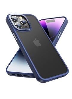 Designed for iPhone 14 Pro Max Case 6.7inch, Military Grade Drop Protection, Skin-Friendly PC Back, Advanced Camera Protection Ring, Anti-Scratch Anti-Fingerprint for iPhone 14 Pro Max (Deep Blue)