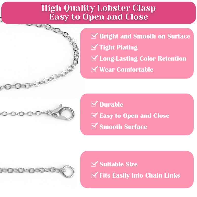 selizo Chains for Jewelry Making, 60ft Jewelry Making Chains for Necklace with Pliers, Open Jump Rings and Lobster Clasps for Making Jewelry DIY Necklace Bracelet Anklet, 6Colors 2mm - Image 4