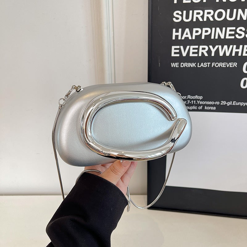 Clutch Bag Metal Decorative Hand Bag Personalized Evening Dress Chain Crossbody Bag Bags - Image 4