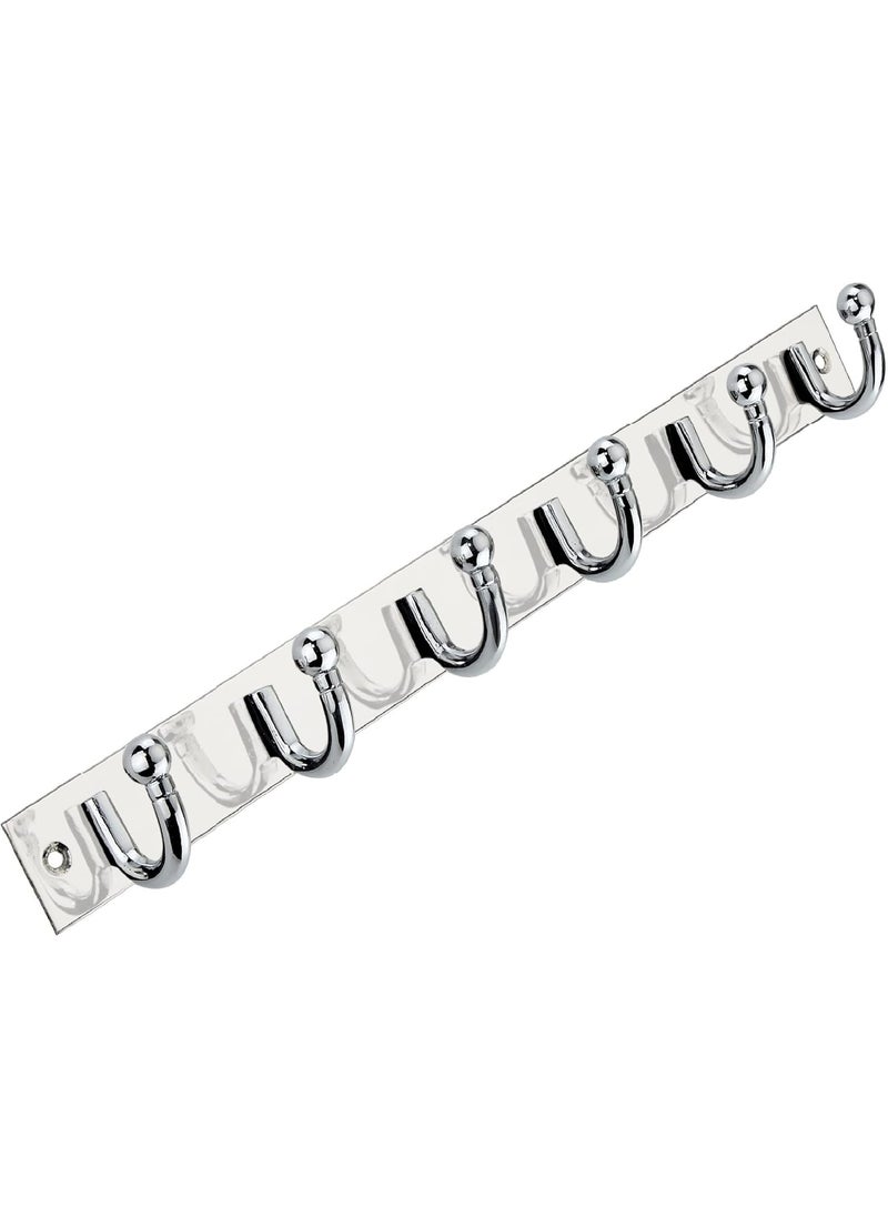 Decuds Decuds Stainless Steel and Aluminium Alloys Zyra 6 Legs Cloth Hanger Bathroom Wall Door Hooks for Hanging KeysClothesTowelHolder Steel Hooks Hook Rail Pack of 1  - Image 1