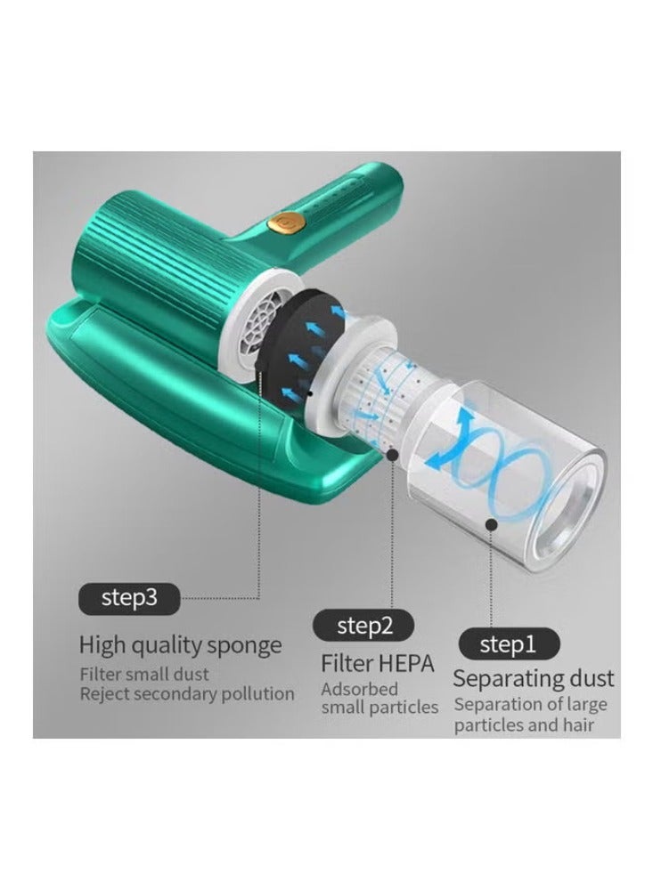 Dream Zone مكنسة كهربائية لاسلكية منزلية لإزالة العث بالأشعة فوق البنفسجية 200 مل 300 واط PSFC-33 أخضر - Image 3